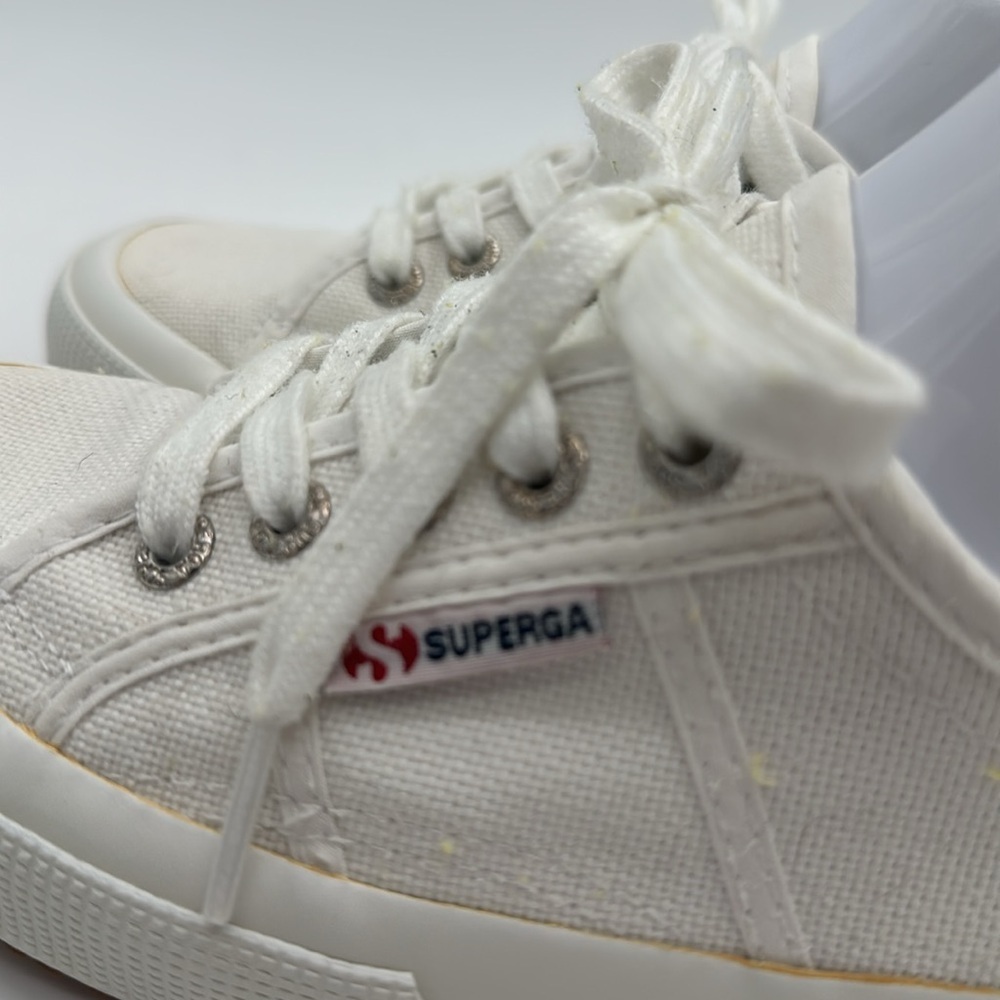 Superga Women's Cotu Classic 2750 White Canvas Sneakers Sz 37.5 US 7 EUC - Picture 5 of 16